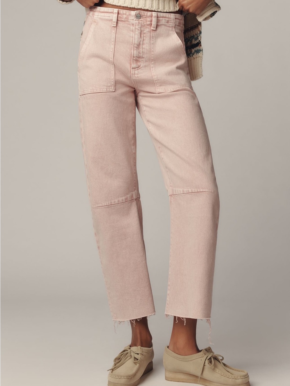 NWOT LE JEAN Utility Soft Mid-Rise Barrel Jeans